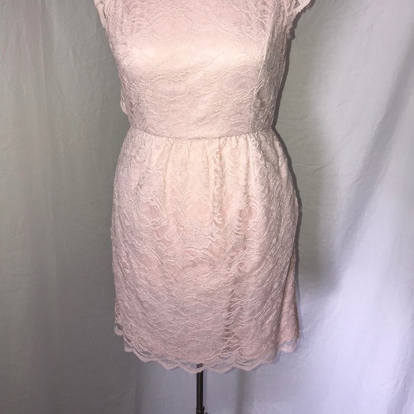 BCBG Generation Pink Rose Lace Dress open back - Picture 5 of 8